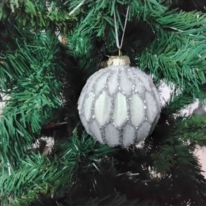 Julekugle jadegr�n med m�nster