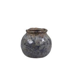 keramikvase-blaa-med rose-p� hvid baggrund