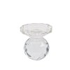 Fritlagt krystal lysestage i klar glas h�jde 10 cm med facetslebet m�nster