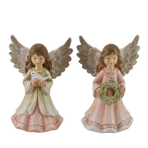 Engle med krans og fugle