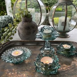 La Vida fyrfadsstager i gr�nt farvet glas � 4 varianter