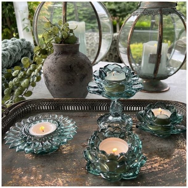 La Vida fyrfadsstager i gr�nt farvet glas � 4 varianter
