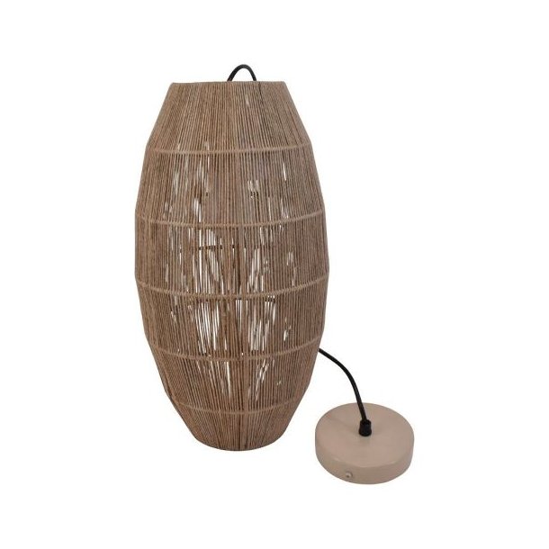Loftlampe i Jutesnor Aflang Naturfarvet Pendel
