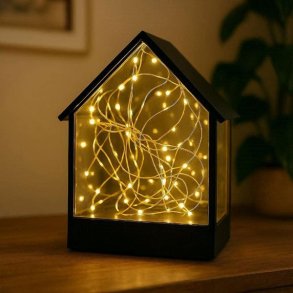 LED spejlhus med infinity lyseffekt og sort ramme.