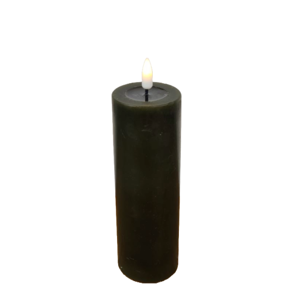 LED bloklys D5 x H15 cm grn