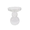Fritlagt krystal lysestage i klar glas h�jde 13 cm med glat rund bund