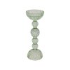 Fritlagt produktbillede af den store gr�nne glaslysestage (H26,5 / �9 cm) p� hvid baggrund.