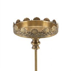 Fritlagt produktbillede af den store lysholder p� spyd i antik guld (H12 / �8,5 cm) p� hvid baggrund.