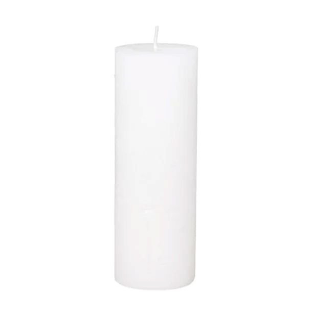 Frilagt Macon hvidt bloklys p� 20 cm p� ren hvid baggrund.