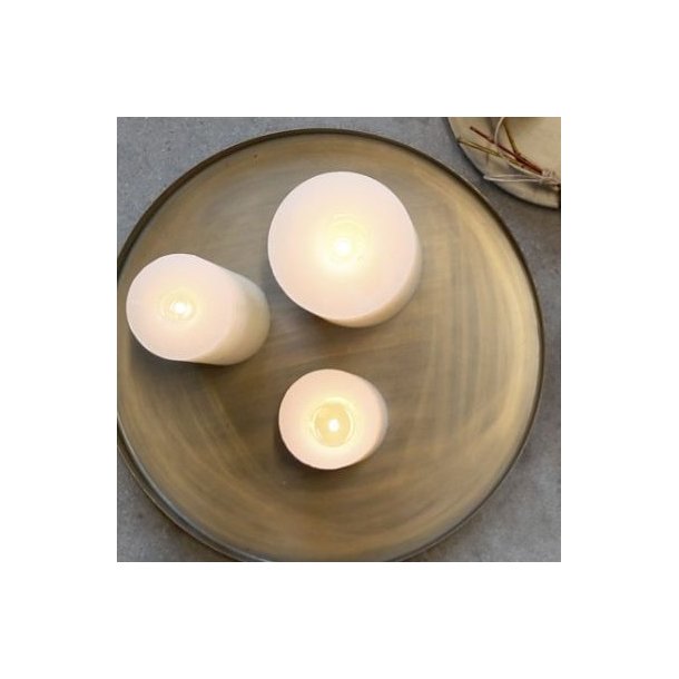 Runde bakker med antik messing-finish � S�t med 3 st�rrelser