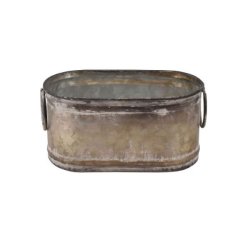 Oval urtepotte i meleret zink � 3 st�rrelser
