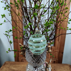 P�ske�g til oph�ng med gr�nne striber str. �6xH8 cm