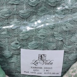 V�vet plaid � Gr�n med reliefm�nster � 125x160 cm