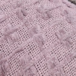 V�vet plaid � Rosa med reliefm�nster � 125x160 cm