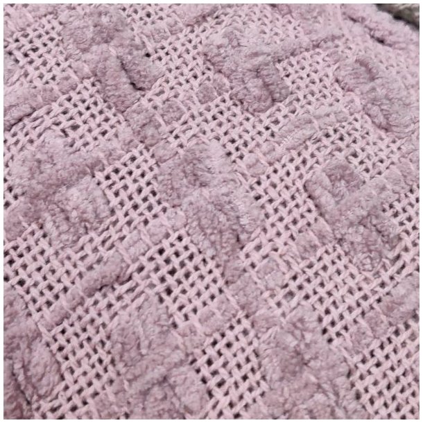 V�vet plaid � Rosa med reliefm�nster � 125x160 cm