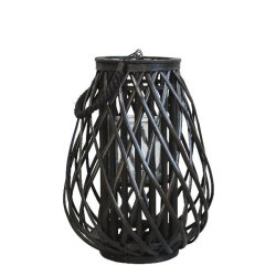 N�rbillede af den mellemste sorte fletlanterne, der st�r alene p� gulvet.