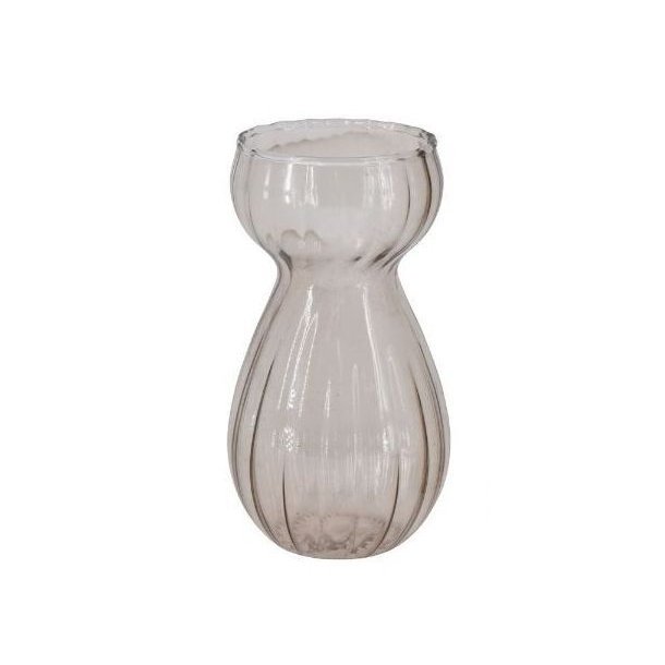 H�j og slank klar glasvase p� 11 cm, perfekt formgivet til at rumme et klassisk hyacintl�g.