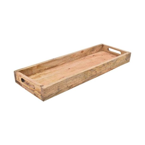 Stor tr�bakke med praktiske h�ndtag i m�lene 65x22 cm vist p� hvid baggrund.