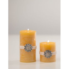 Rustik bloklys gul med diamant i 2 strrelser