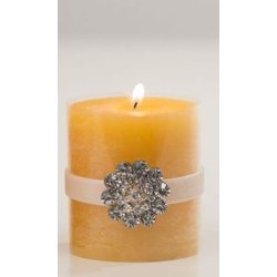 Rustik bloklys gul med diamant i 2 strrelser