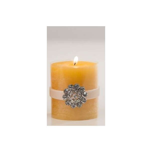 Rustik bloklys gul med diamant i 2 strrelser