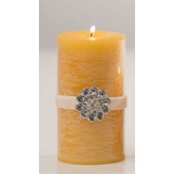 Rustik bloklys gul med diamant i 2 strrelser