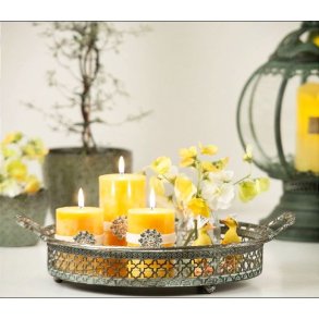 Rustik bloklys gul med diamant i 2 st�rrelser