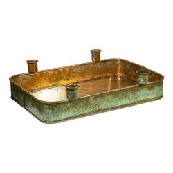 Adventsbakke med lysholdere - kobber finish