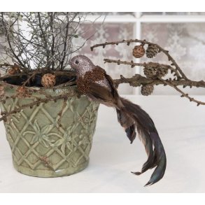 Dekofugl m. clips- kobberfarvet