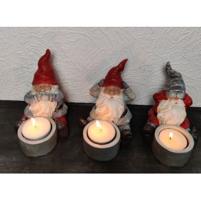 Fyrfadsstager m/nisser: 1 st bestr af 3 nisser. Ikke se, ikke hre, ikke grine!