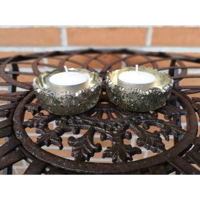 Fyrfadglas - antik s�lv lille �7 cm til fyrfadslys.