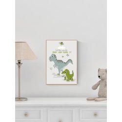 Plakat A4-Dino "Let the world hear you roar"