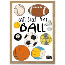 Plakat A3 - Eat, sleep, play BALL