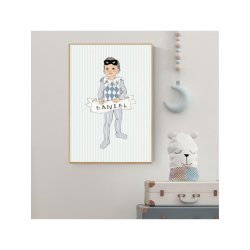 Plakat - Lille Harlekin dreng A4 og A3