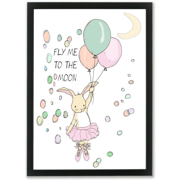 Plakat A4 - Fly me to the moon - Girl