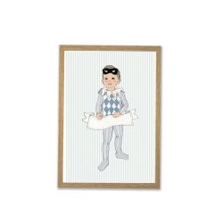 Plakat - Lille Harlekin dreng A4 og A3