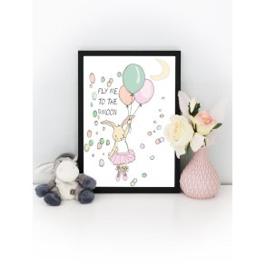 Plakat A4 - Fly me to the moon - Girl