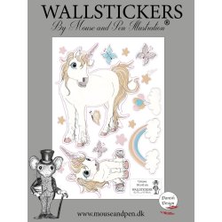 Wallstickers med enhjrning/unicorn -  Fiona og Fluffy
