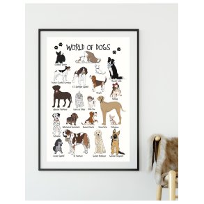 Plakat - World of dogs A4 og A3