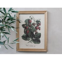 Chic Antique Billede m. jorbr motiv og natur ramme str. H43/L33 cm