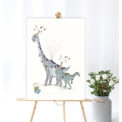 Plakat - fingerprint - Dino regnbuefarvet 