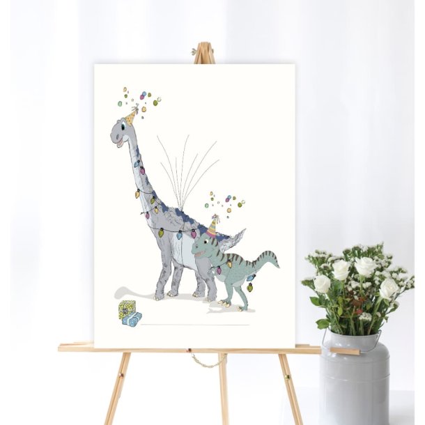 Plakat - fingerprint - Dino regnbuefarvet 