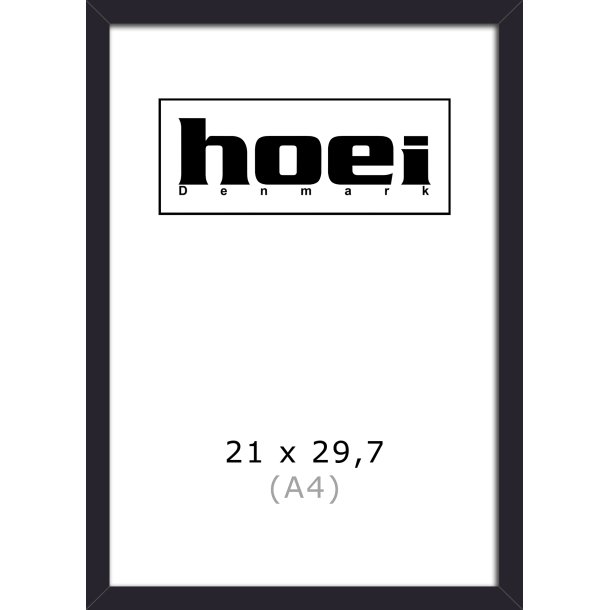  Ramme 21 x 29,7 cm A4 i sort.