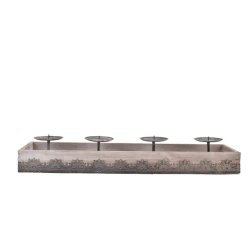 Adventsstage med metaldekoration til 4 lys