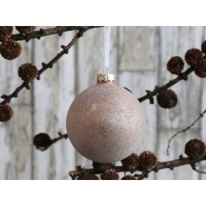 Julekugle gul glimmer 