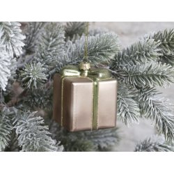 Julekugle som en gave m. glitter til ophng