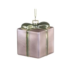 Julekugle som en gave m. glitter til ophng