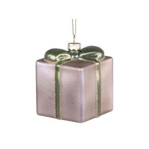 Julekugle som en gave m. glitter til ophng