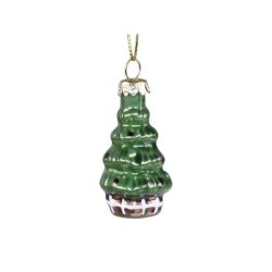 Glaskugle juletr med pakker til ophng