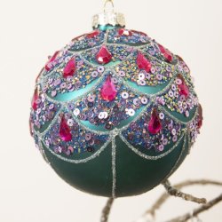 Julekugle speciel - pink/lilla/turkisgrn 